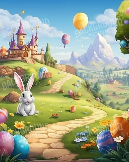 Thumper Easter Trail 8’X10’ Fleece (96 X 120 Inch) Backdrop