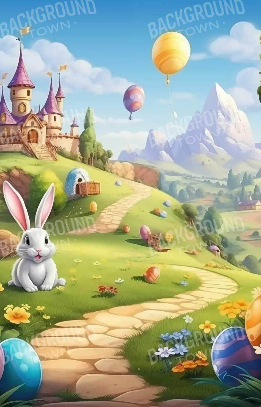 Thumper Easter Trail 9’X14’ Ultracloth (108 X 168 Inch) Backdrop