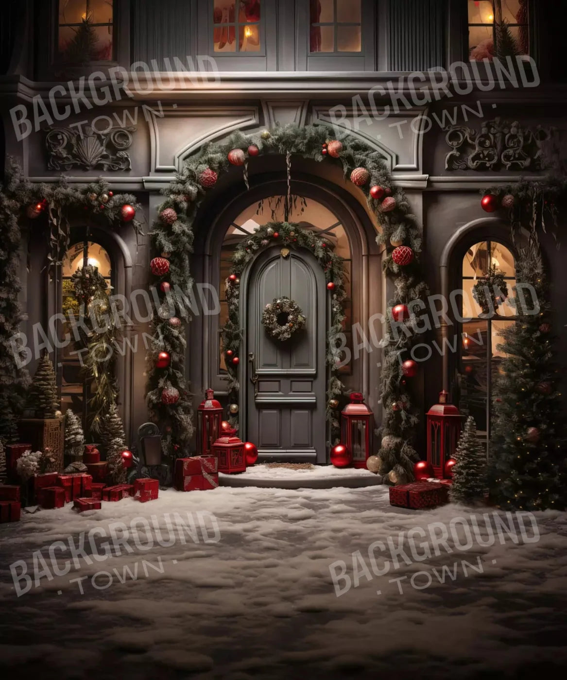 Gray Christmas Backdrop for Photography