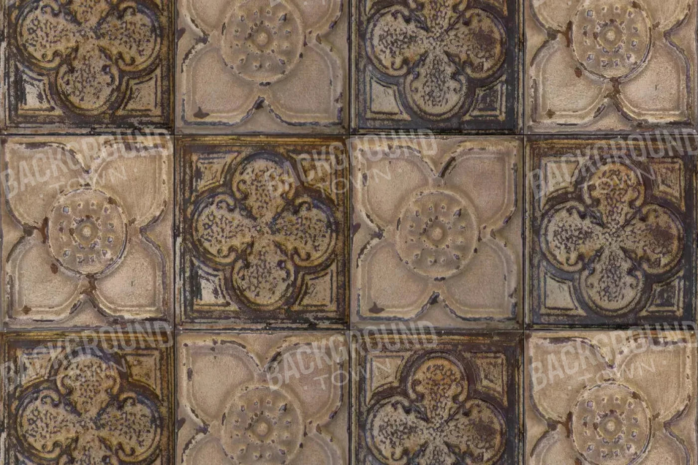 Tin Flowers Rubbermat Floor 5X4 ( 60 X 48 Inch )