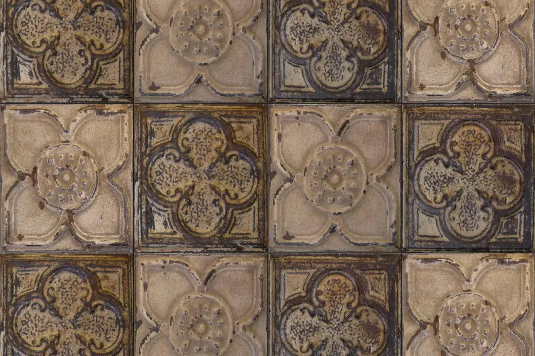 Tin Flowers Rubbermat Floor 5X4 ( 60 X 48 Inch )