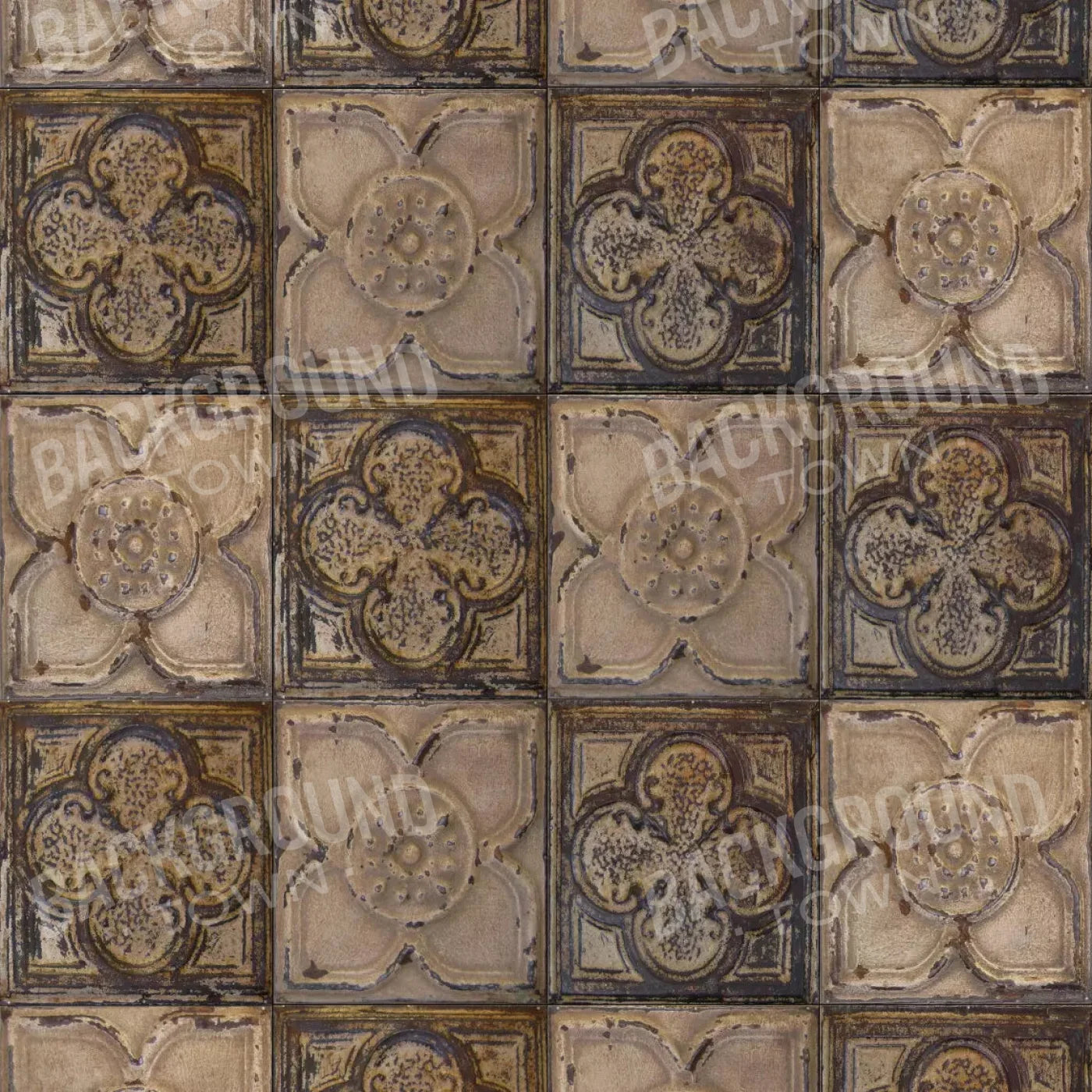 Tin Flowers Rubbermat Floor 5X5 ( 60 X Inch )