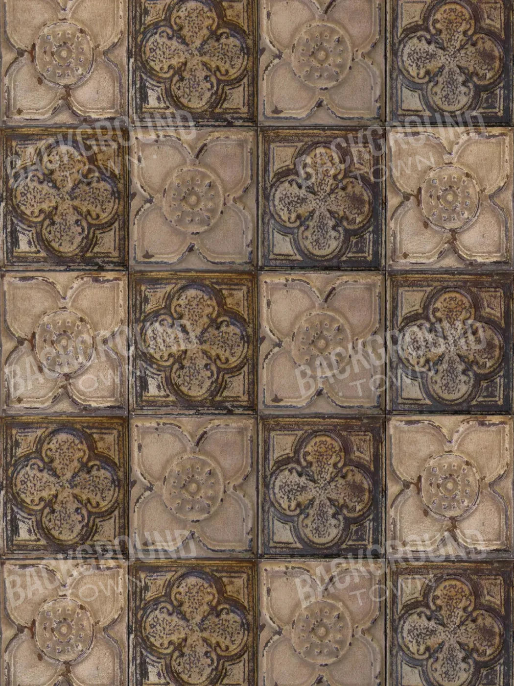 Tin Flowers Rubbermat Floor 5X7 ( 60 X 84 Inch )