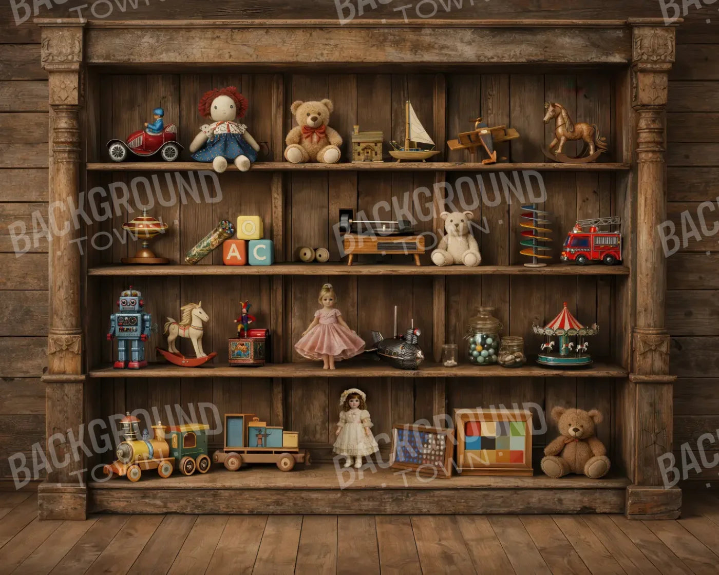 Toys In The Attic 10’x8’ Fleece (120 x 96 inch) Backdrop