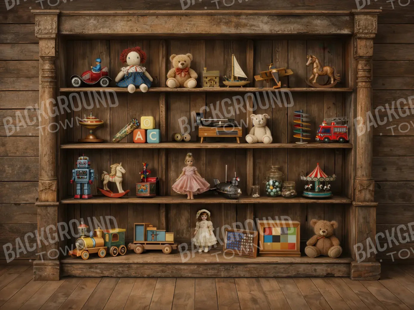 Toys In The Attic 6’8x5’ Fleece (80 x 60 inch) Backdrop