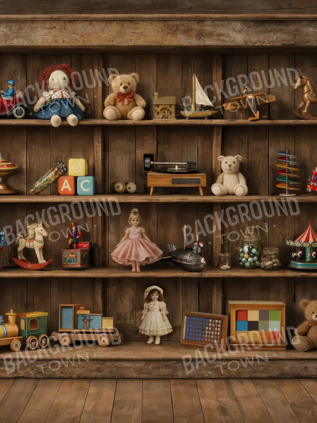 Toys In The Attic 6’x8’ Fleece (72 x 96 inch) Backdrop