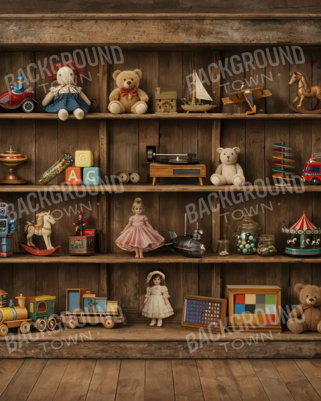 Toys In The Attic 8’x10’ Fleece (96 x 120 inch) Backdrop