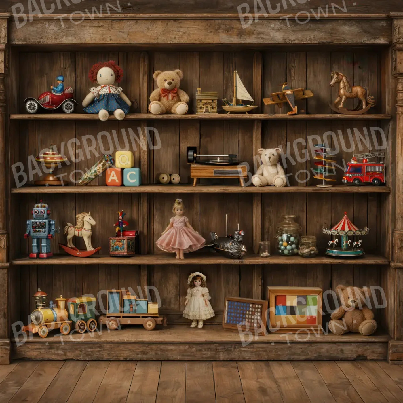 Toys In The Attic 8’x8’ Fleece (96 x 96 inch) Backdrop