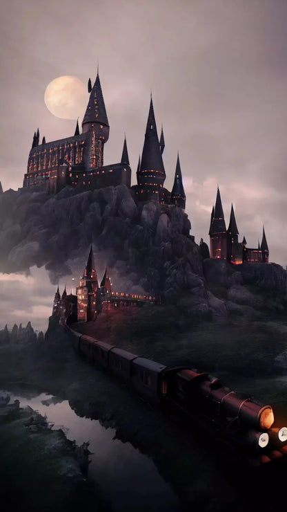 Train To Castle 8X14 Ultracloth ( 96 X 168 Inch ) Backdrop