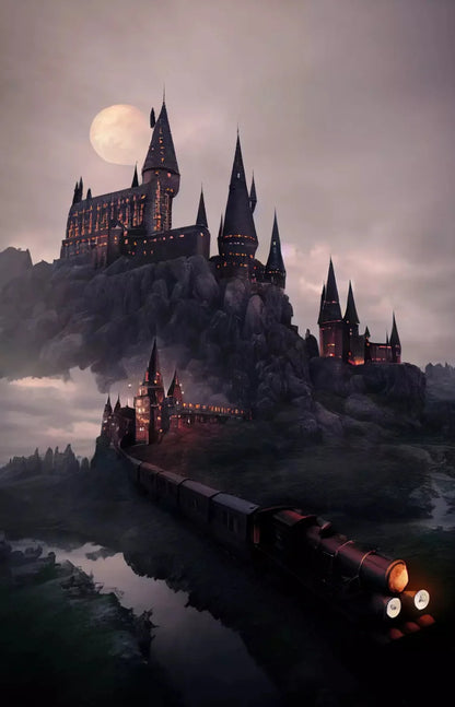 Train To Castle 8X12 Ultracloth ( 96 X 144 Inch ) Backdrop