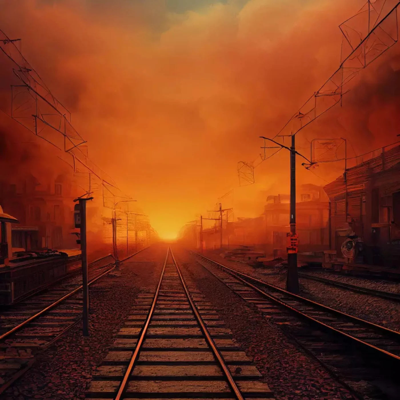 Traintrack Sunrise 10X10 Ultracloth ( 120 X Inch ) Backdrop
