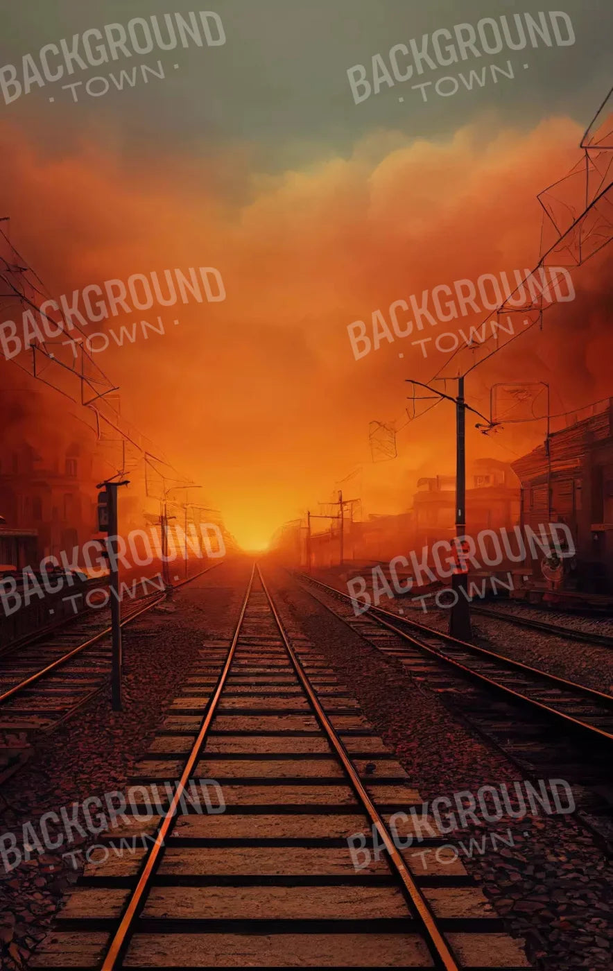 Traintrack Sunrise 10X16 Ultracloth ( 120 X 192 Inch ) Backdrop