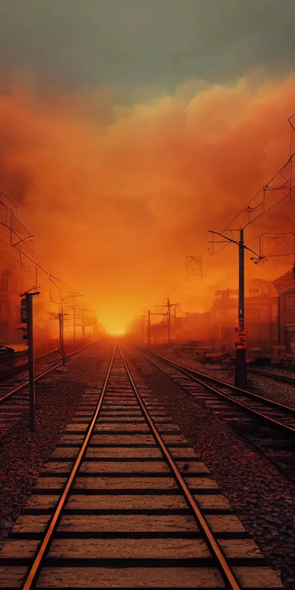 Traintrack Sunrise 10X20 Ultracloth ( 120 X 240 Inch ) Backdrop