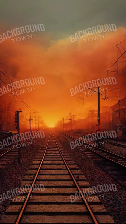 Traintrack Sunrise 8X14 Ultracloth ( 96 X 168 Inch ) Backdrop