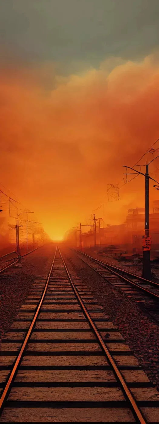 Traintrack Sunrise 8X20 Ultracloth ( 96 X 240 Inch ) Backdrop