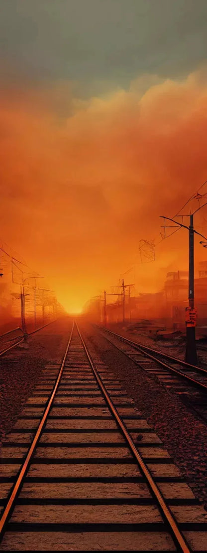 Traintrack Sunrise 8X20 Ultracloth ( 96 X 240 Inch ) Backdrop