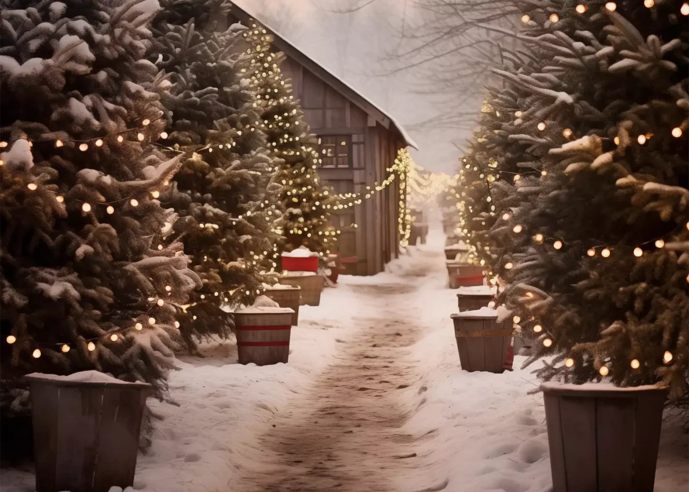 Tree Farm 1 7X5 Ultracloth ( 84 X 60 Inch ) Backdrop