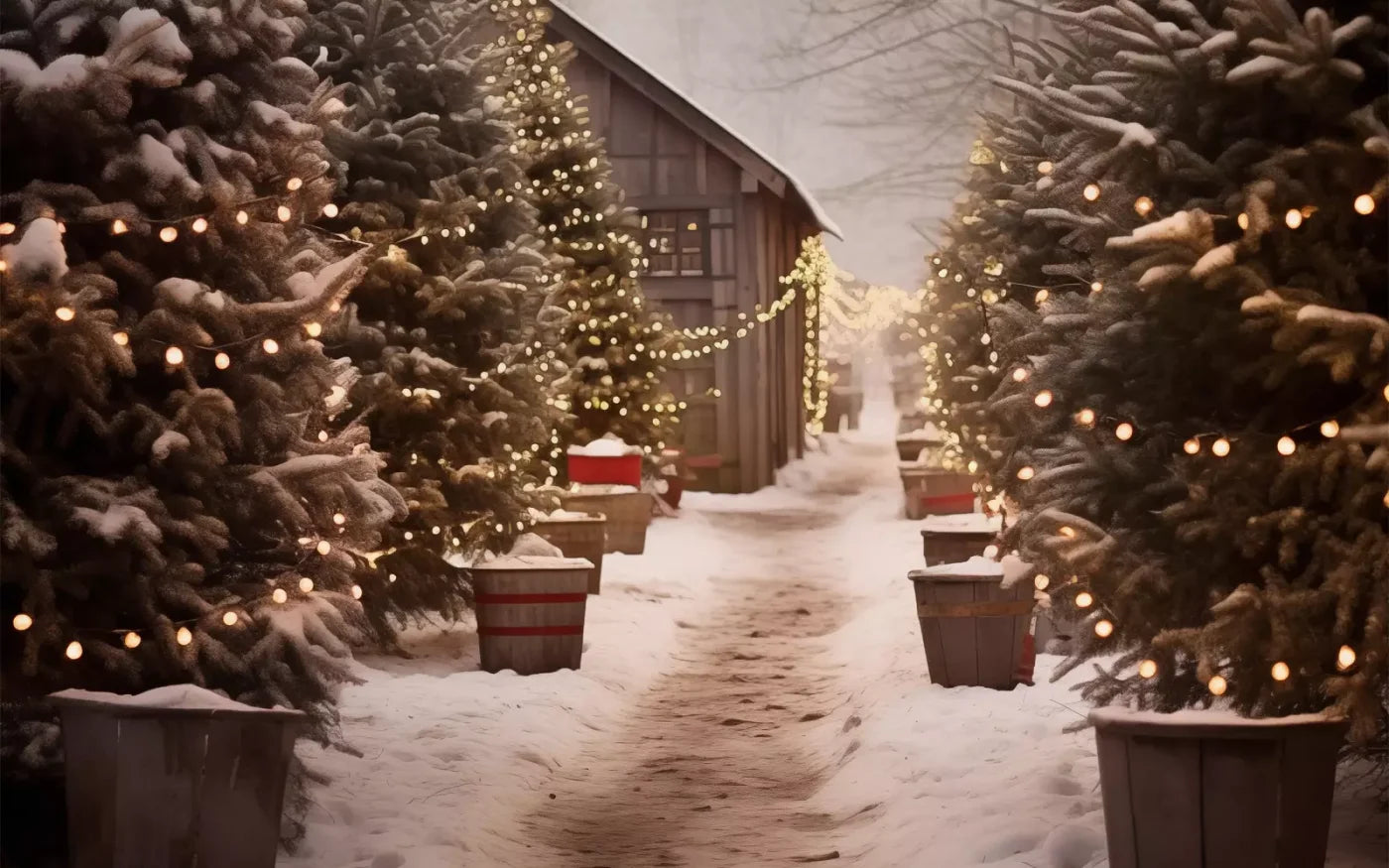 Tree Farm 1 8X5 Ultracloth ( 96 X 60 Inch ) Backdrop