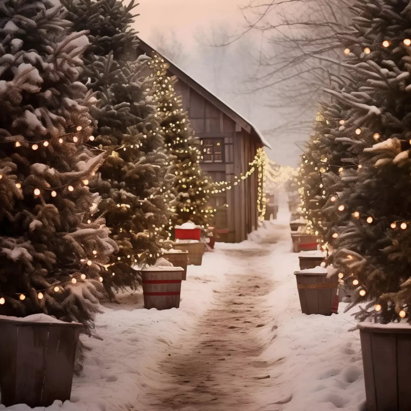 Tree Farm 2 10X10 Ultracloth ( 120 X Inch ) Backdrop