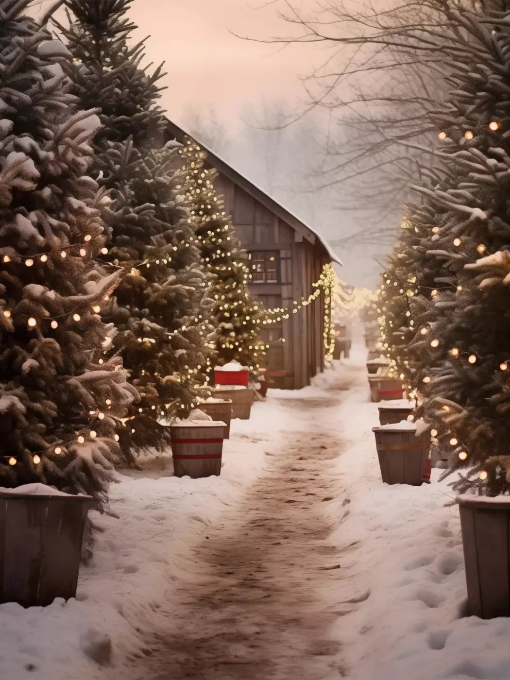 Tree Farm 2 5X68 Fleece ( 60 X 80 Inch ) Backdrop