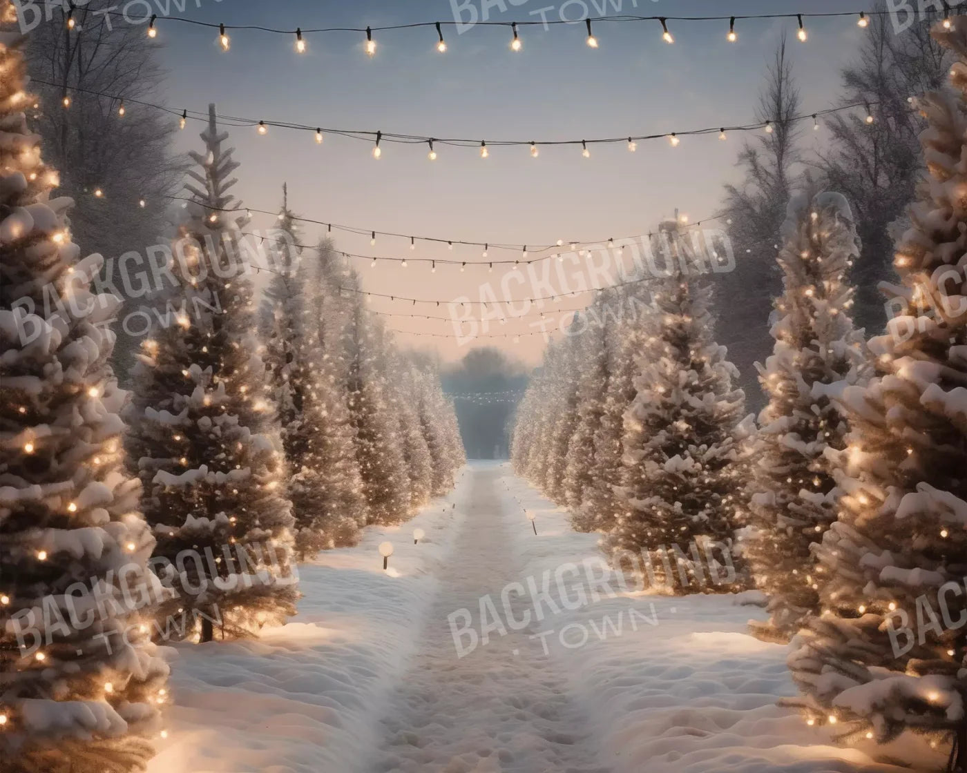 Tree Farm 3 10X8 Fleece ( 120 X 96 Inch ) Backdrop