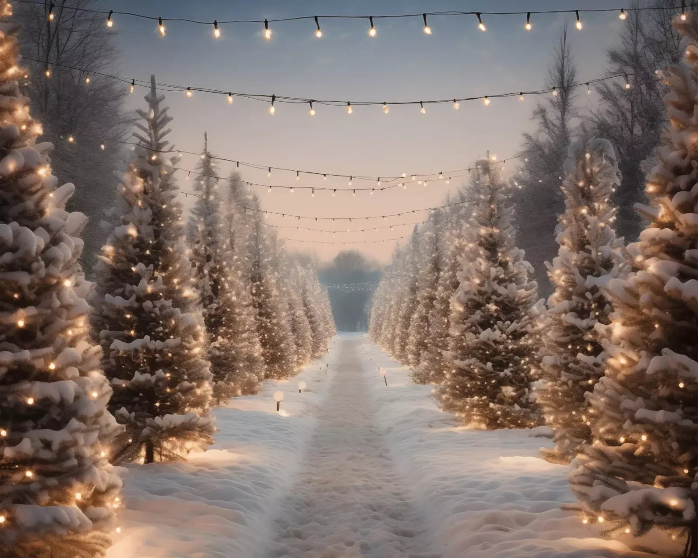 Tree Farm 3 10X8 Fleece ( 120 X 96 Inch ) Backdrop