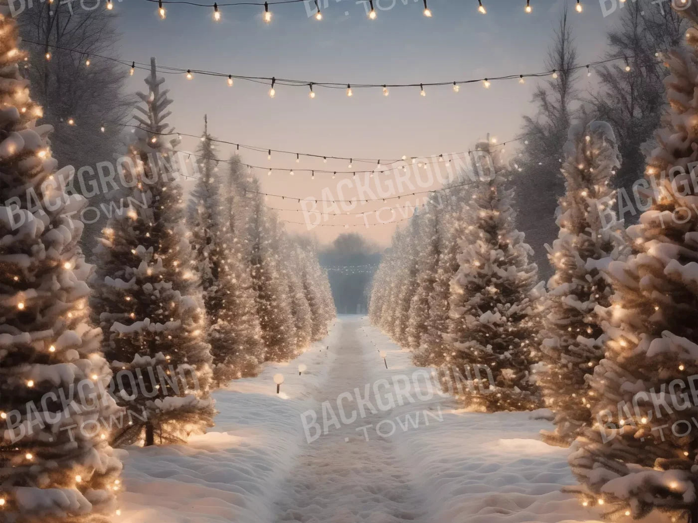 Tree Farm 3 68X5 Fleece ( 80 X 60 Inch ) Backdrop