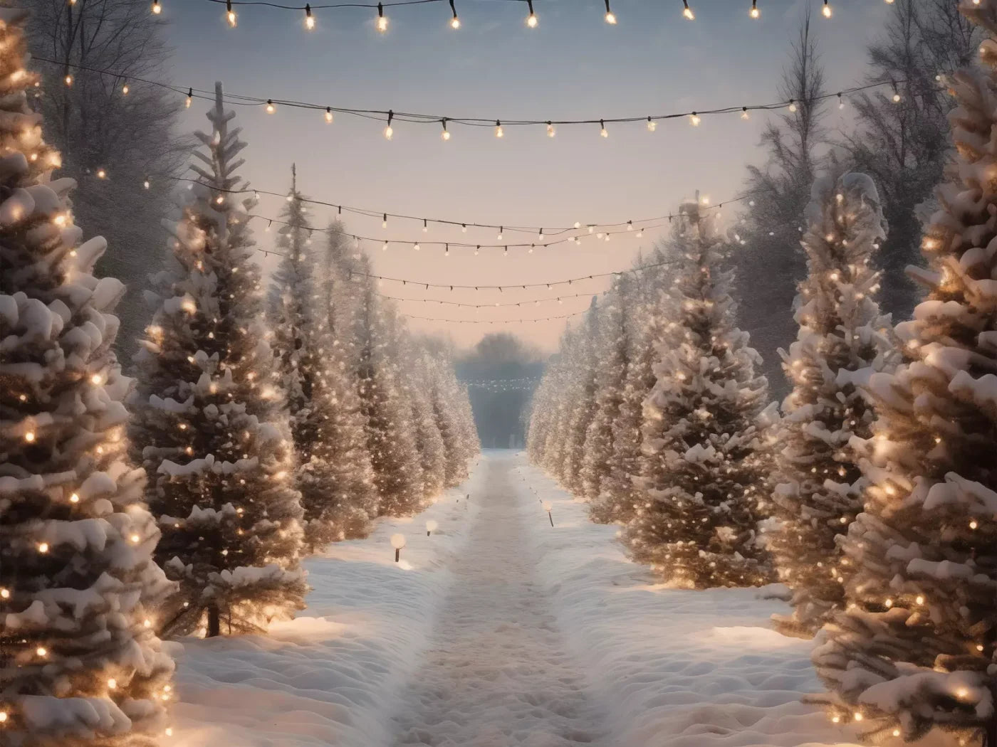 Tree Farm 3 68X5 Fleece ( 80 X 60 Inch ) Backdrop