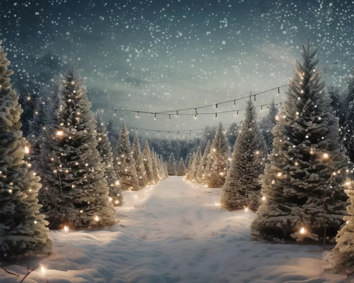 Tree Farm 4 10X8 Fleece ( 120 X 96 Inch ) Backdrop