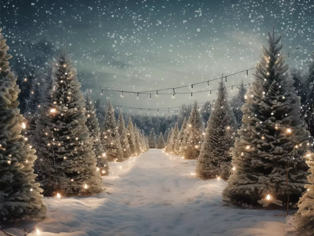 Tree Farm 4 68X5 Fleece ( 80 X 60 Inch ) Backdrop