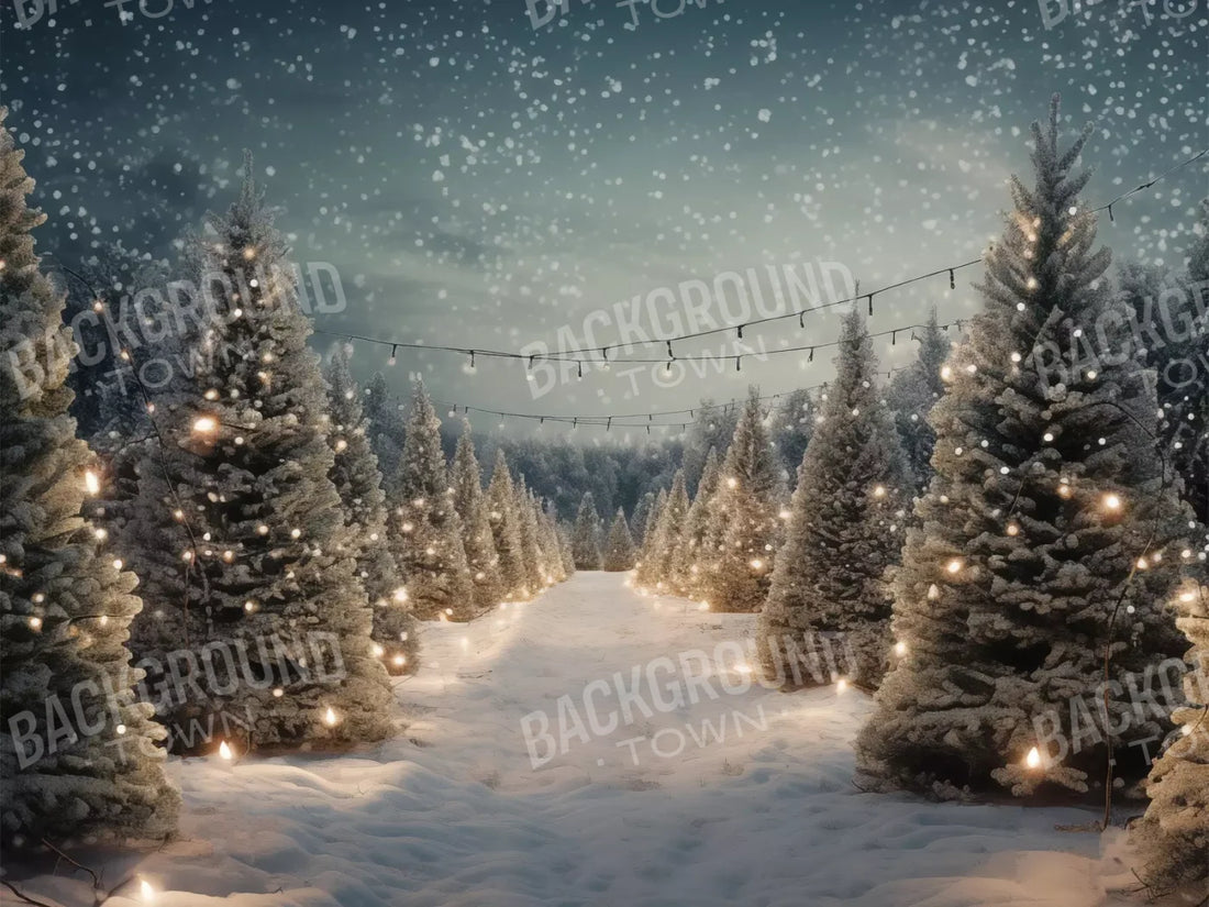 Tree Farm 4 68X5 Fleece ( 80 X 60 Inch ) Backdrop