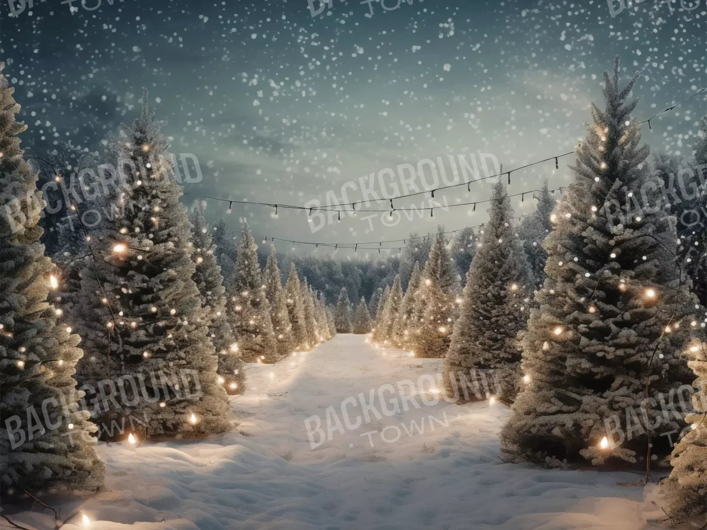 Tree Farm 4 8X6 Fleece ( 96 X 72 Inch ) Backdrop