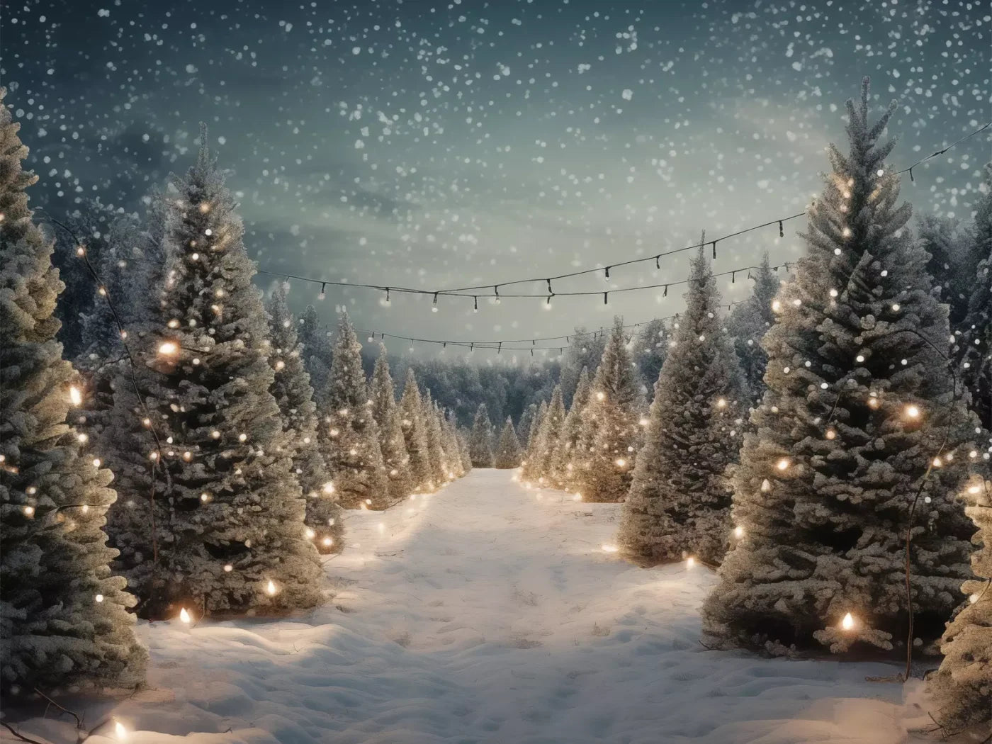 Tree Farm 4 8X6 Fleece ( 96 X 72 Inch ) Backdrop