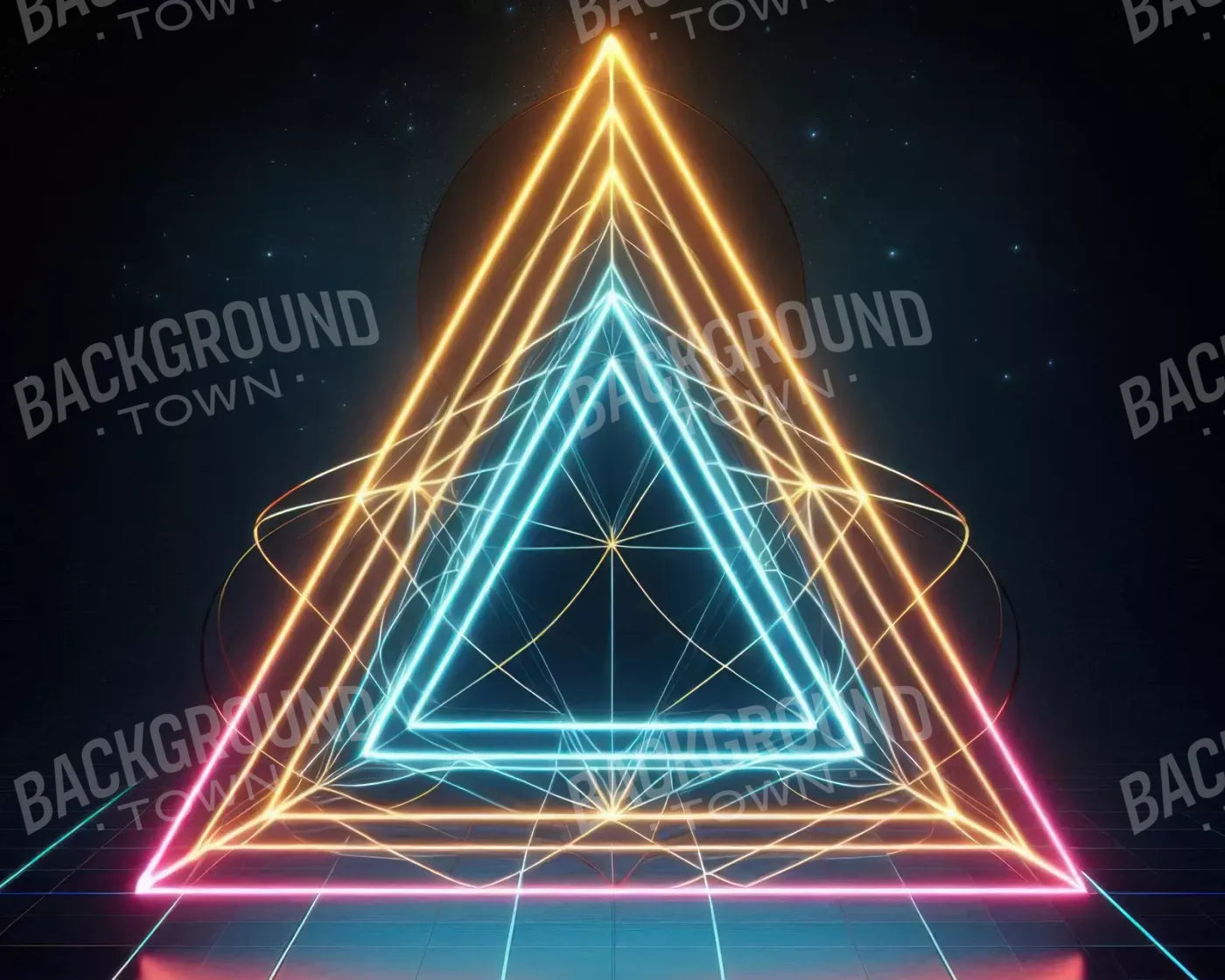 Triangle Of Colors 10’X8’ Fleece (120 X 96 Inch) Backdrop