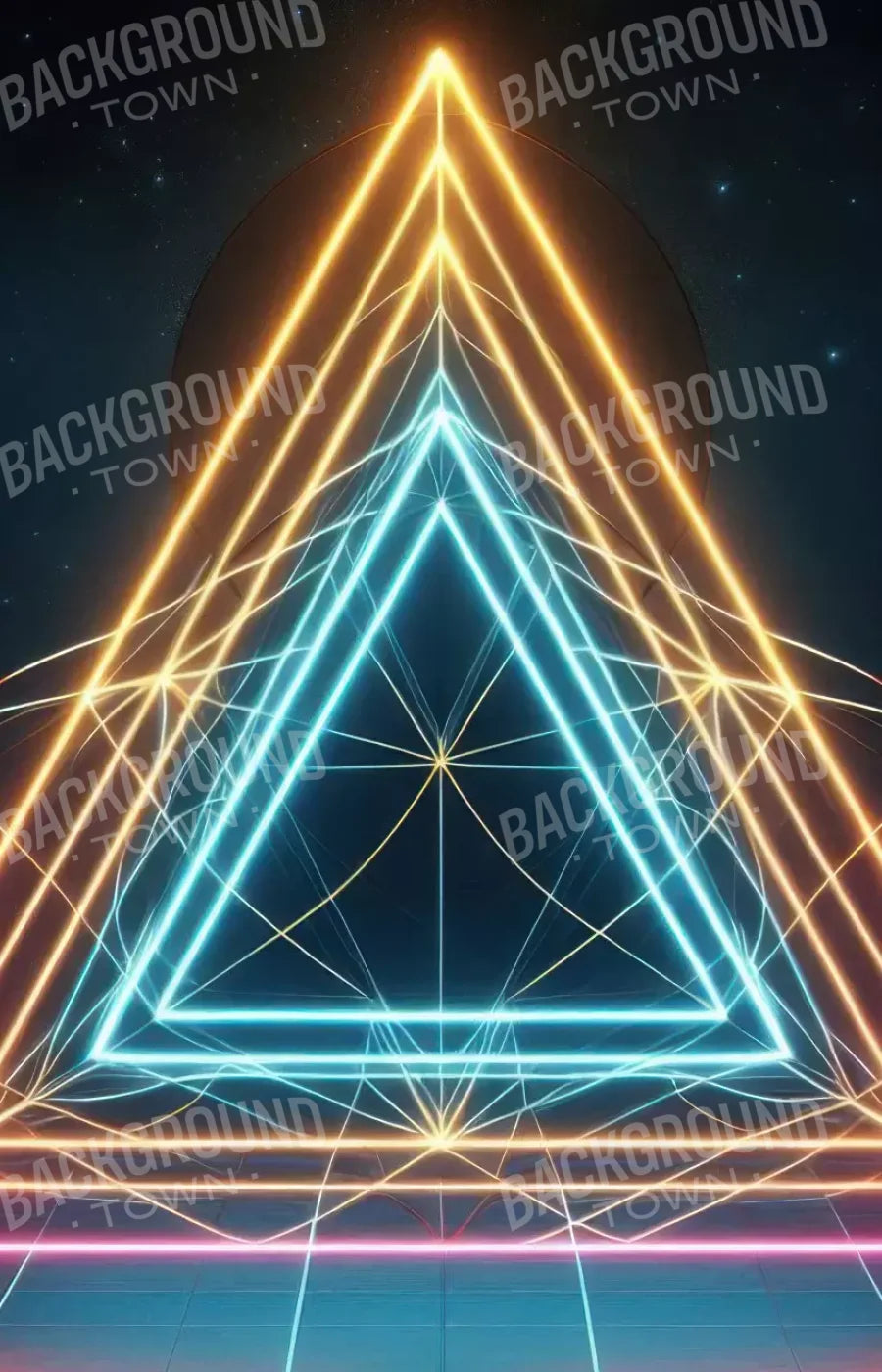 Triangle Of Colors 9’X14’ Ultracloth (108 X 168 Inch) Backdrop