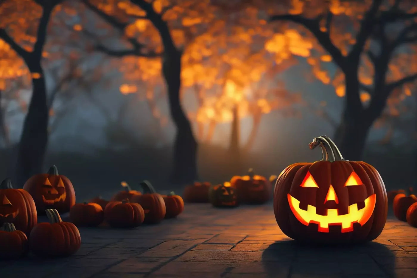 Trick Or Treat Night 12’X8’ Ultracloth (144 X 96 Inch) Backdrop