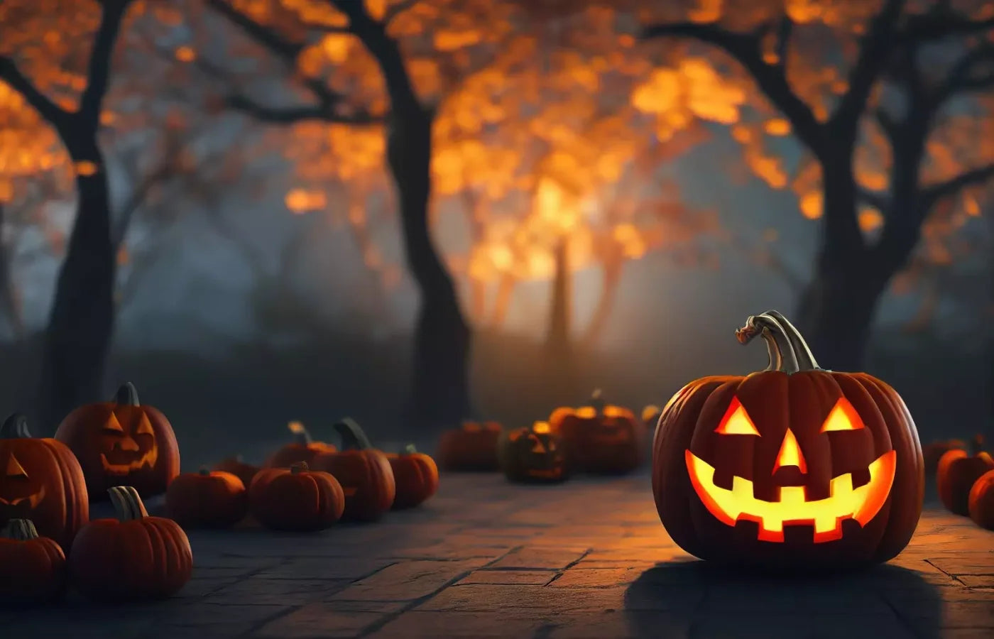 Trick Or Treat Night 14’X9’ Ultracloth (168 X 108 Inch) Backdrop