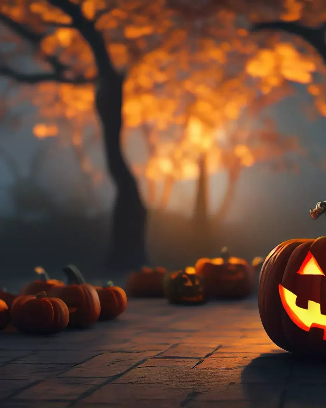 Trick Or Treat Night 8’X10’ Fleece (96 X 120 Inch) Backdrop