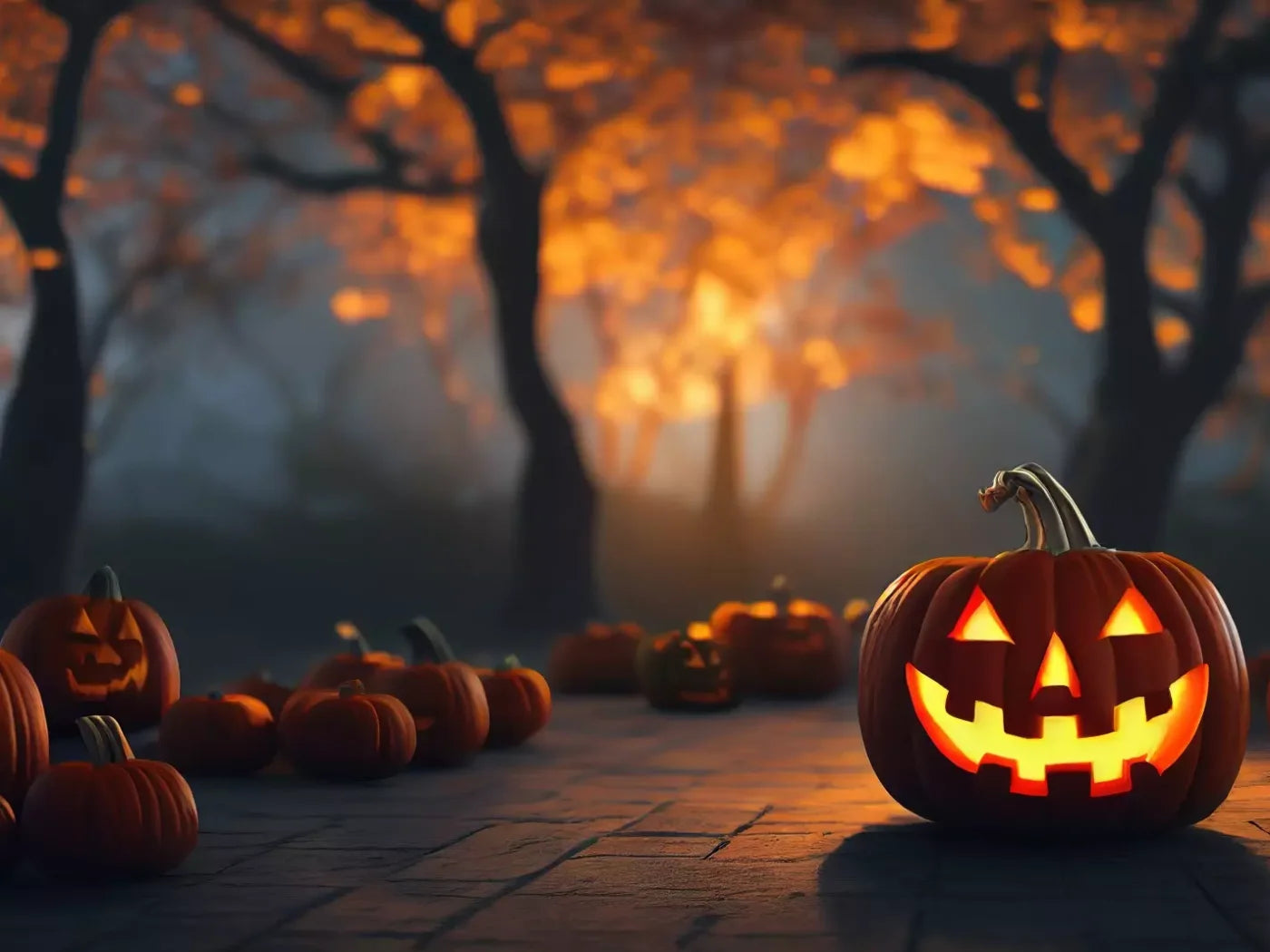 Trick Or Treat Night 8’X6’ Fleece (96 X 72 Inch) Backdrop