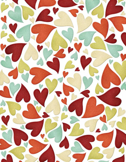 Tumbled Hearts 6X8 Fleece ( 72 X 96 Inch ) Backdrop