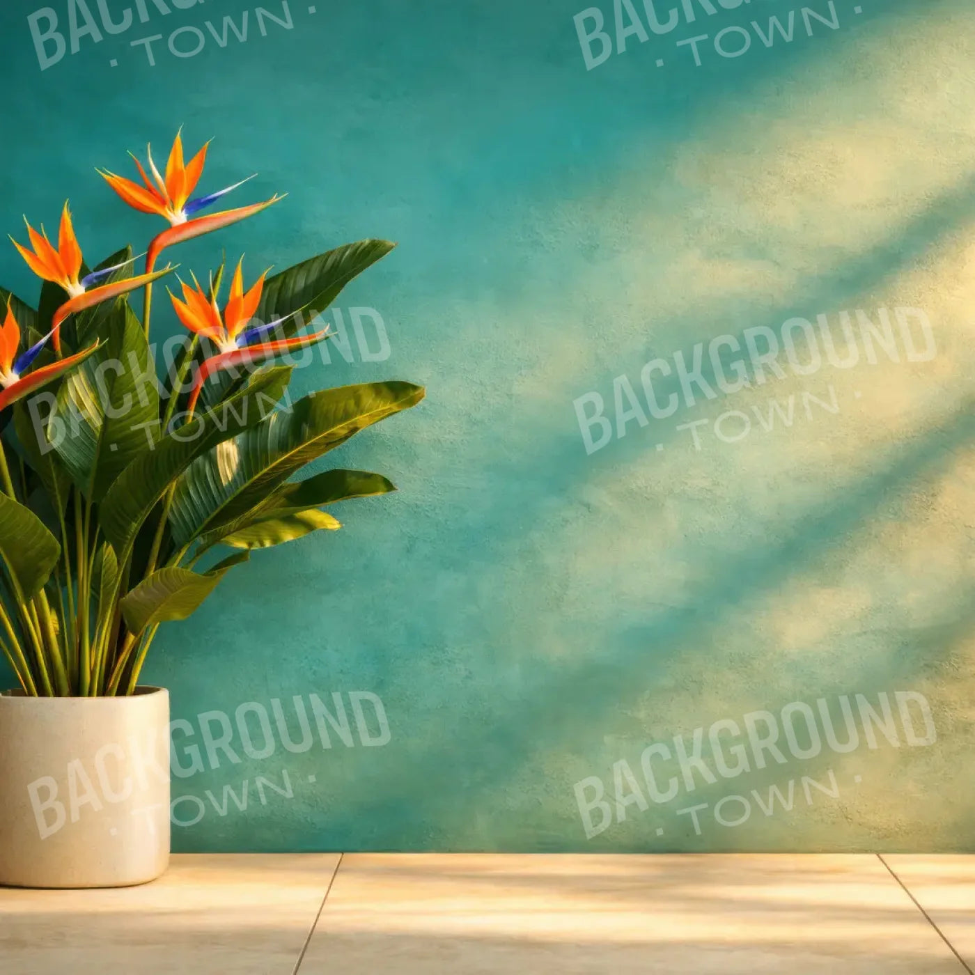 Turquoise Bird Of Paradise 10’x10’ UltraCloth (120 x 120 inch) Backdrop