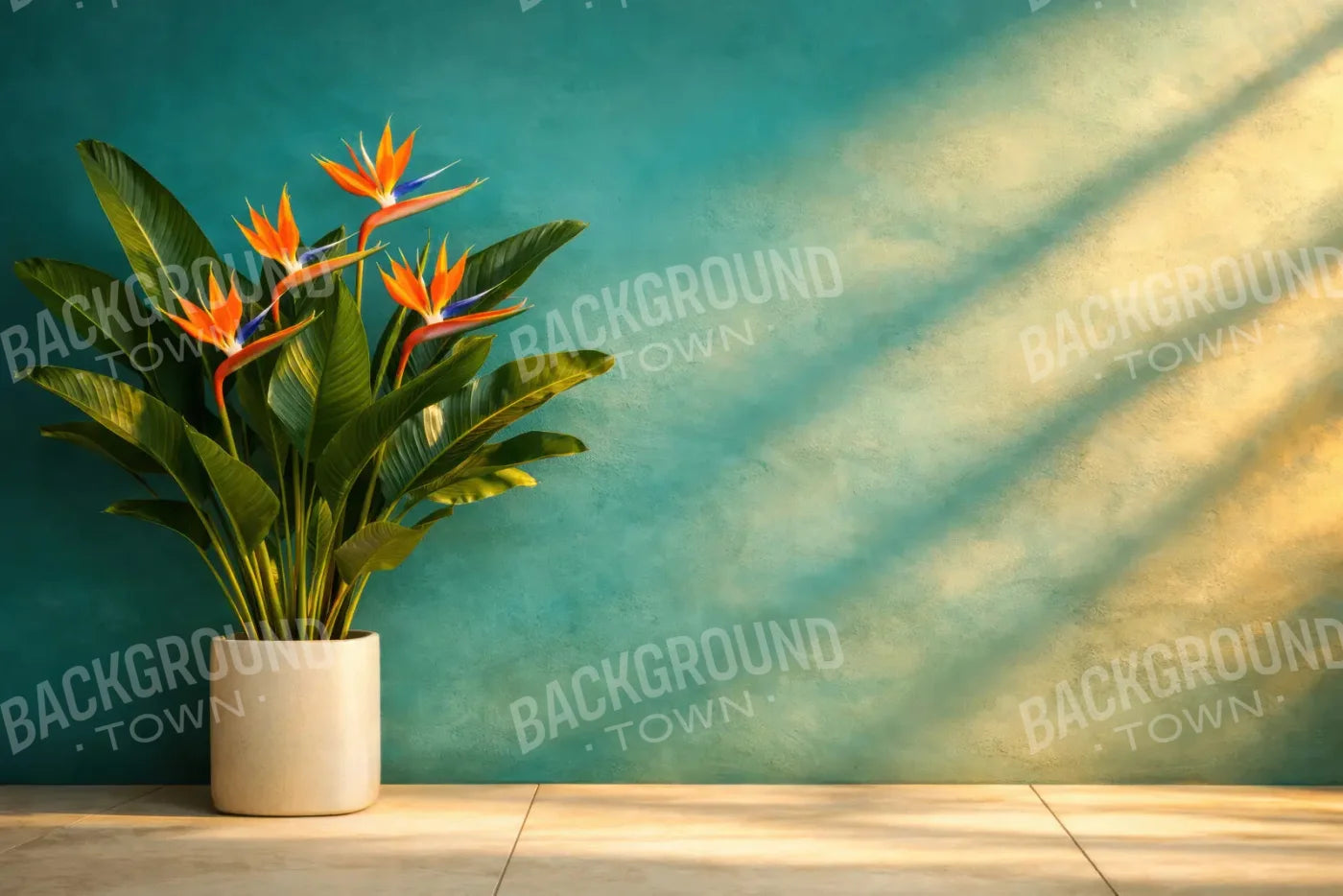 Turquoise Bird Of Paradise 12’x8’ UltraCloth (144 x 96 inch) Backdrop