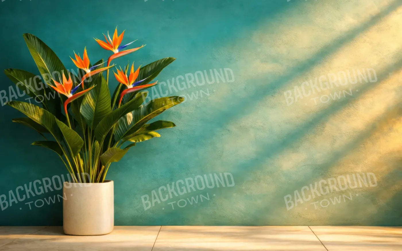 Turquoise Bird Of Paradise 8’x5’ UltraCloth (96 x 60 inch) Backdrop