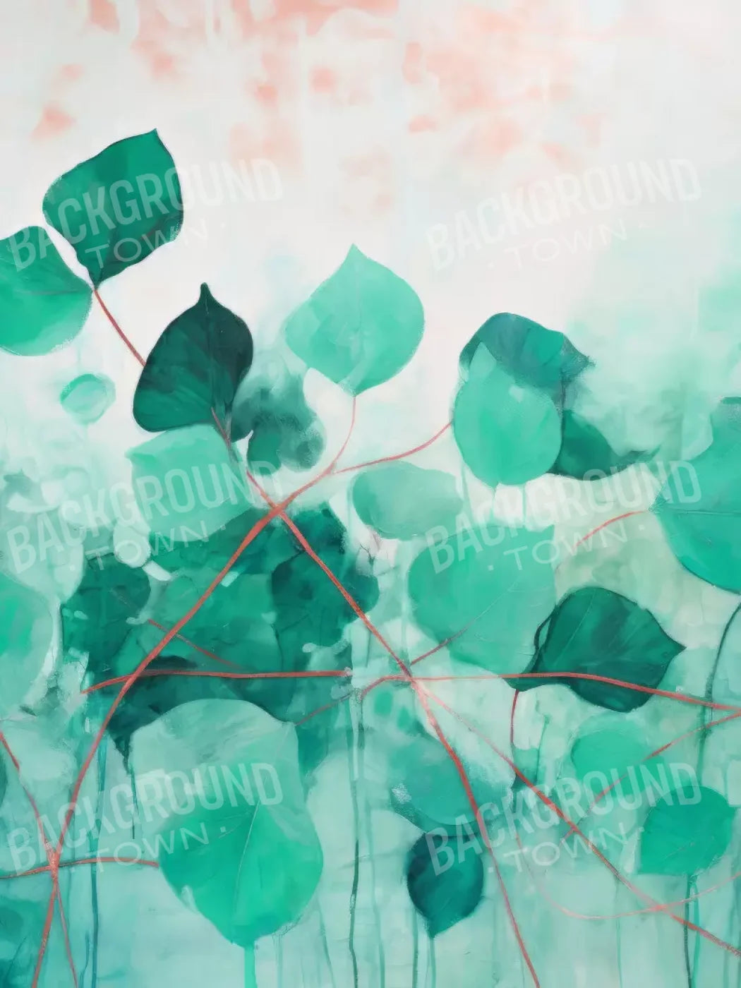 Green Leaves 5’X6’8 Fleece (60 X 80 Inch) Backdrop