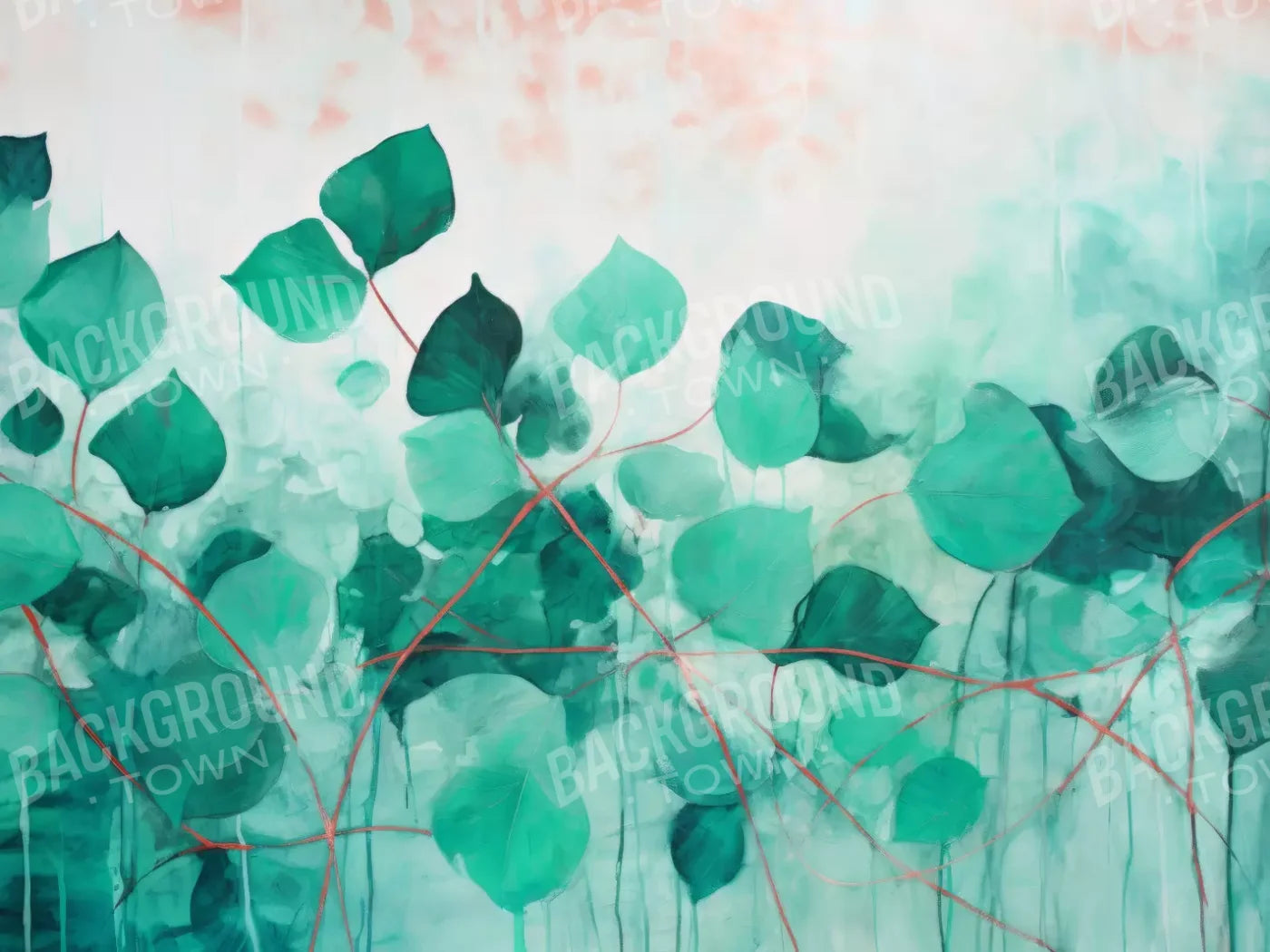 Green Leaves 6’8X5’ Fleece (80 X 60 Inch) Backdrop