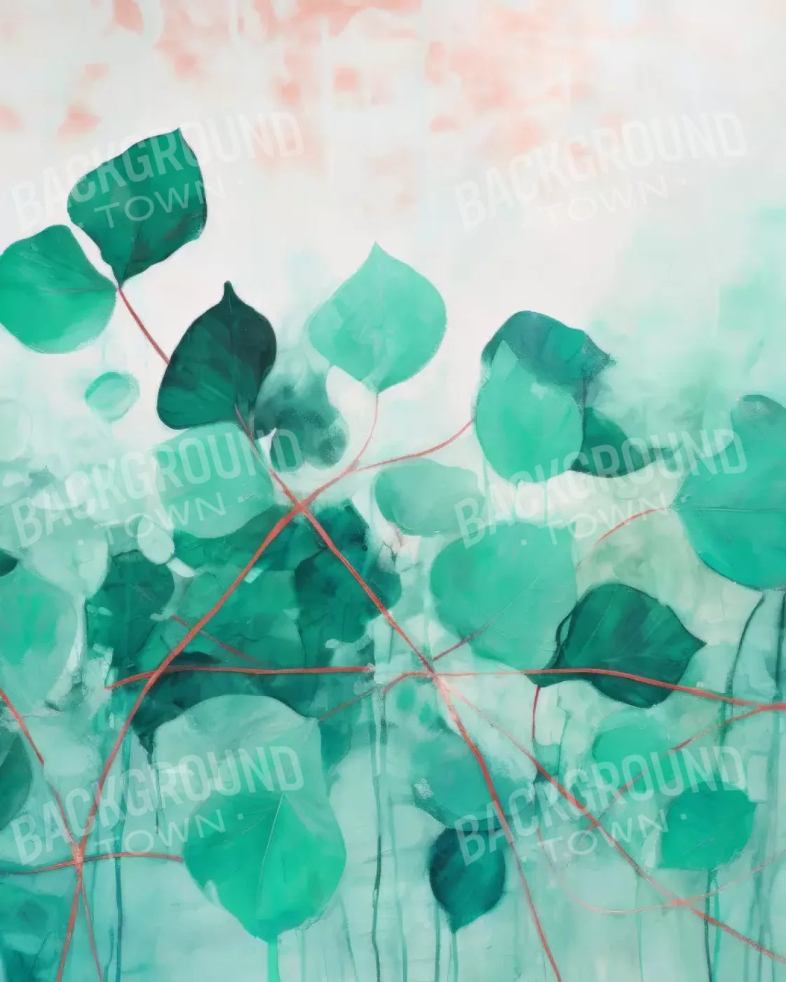 Green Leaves 8’X10’ Fleece (96 X 120 Inch) Backdrop