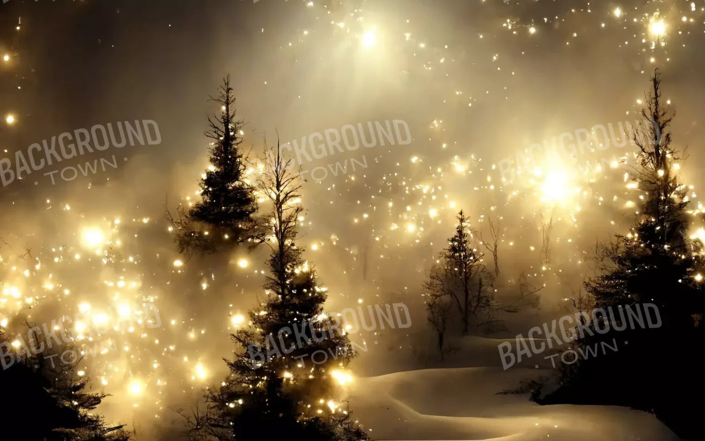 Twinkling Snowscape 16’X10’ Ultracloth (192 X 120 Inch) Backdrop