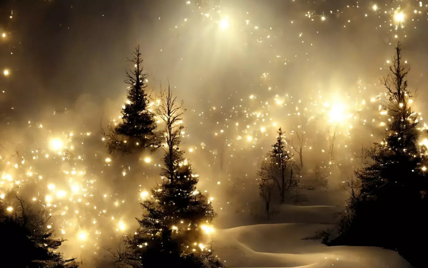 Twinkling Snowscape 16’X10’ Ultracloth (192 X 120 Inch) Backdrop