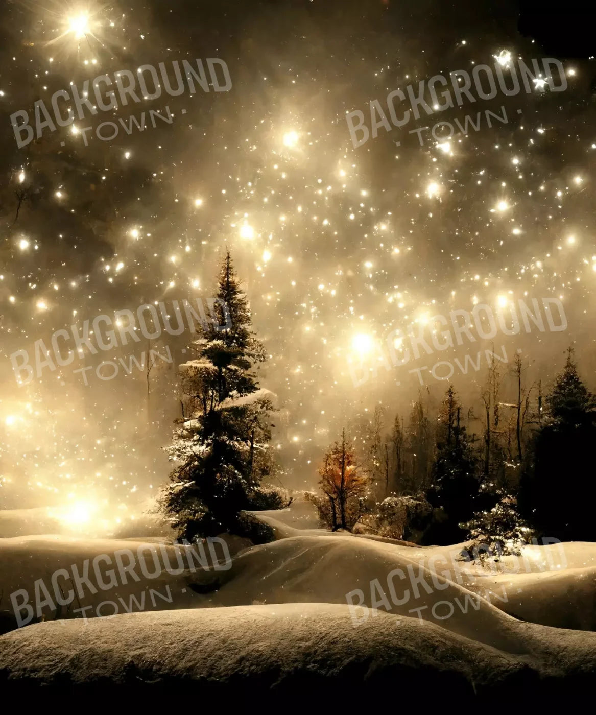 Twinkling Snowscape Ii 10’X12’ Ultracloth (120 X 144 Inch) Backdrop