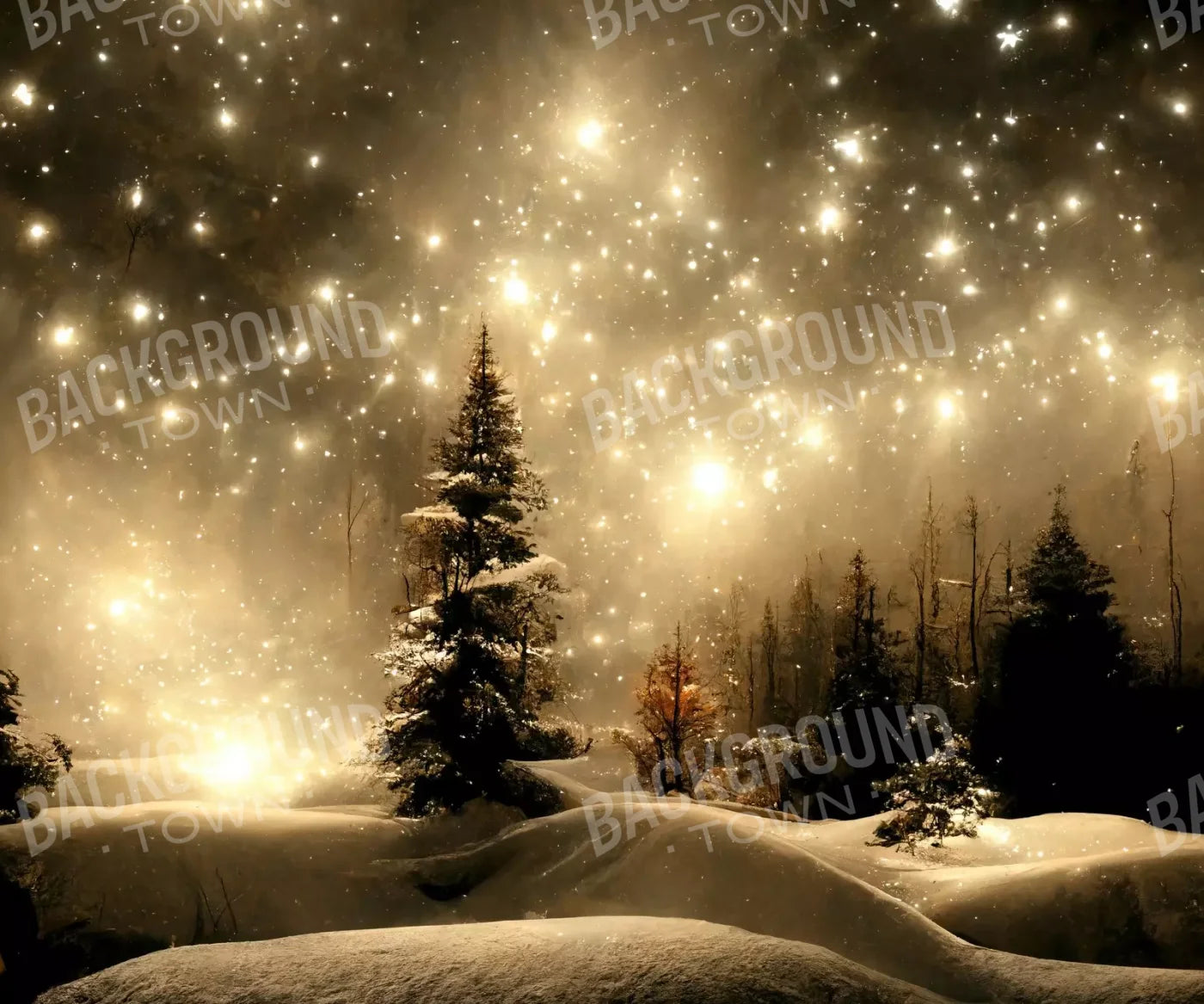Twinkling Snowscape Ii 12’X10’ Ultracloth (144 X 120 Inch) Backdrop